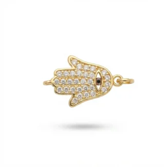 Main de Hamsa pavée de cristaux et œil protecteur 2