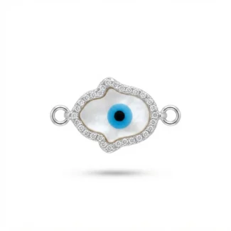 Main de Hamsa nacrée pavée de cristaux