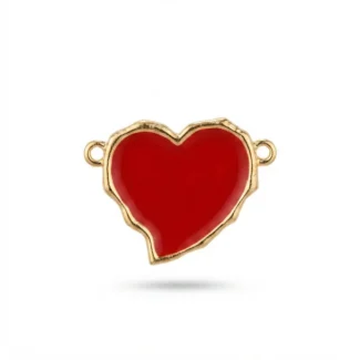 Cœur émaillé rouge