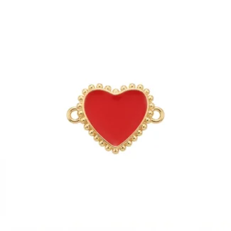 Cœur émaillé rouge