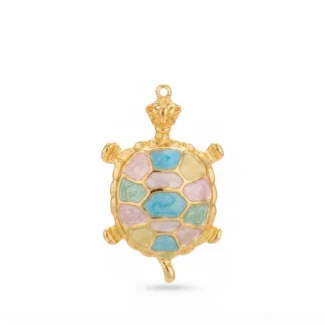 Tortue émaillée multicolore