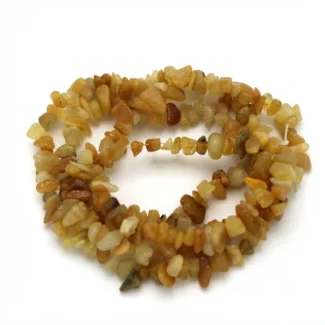 perles chips en jade jaune