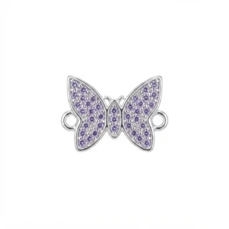Papillon pavé de cristaux violets