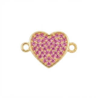 Cœur pavé de cristaux roses