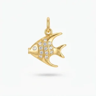 Pendentif Poisson Strassé Doré