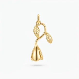 Pendentif Bouton de Fleur Doré