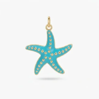 Étoile de Mer Turquoise et Or