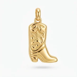 Pendentif botte de cowboy doré