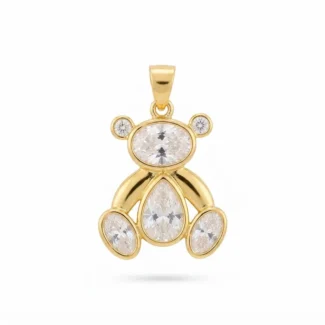 Pendentif Ours Strassé et Doré