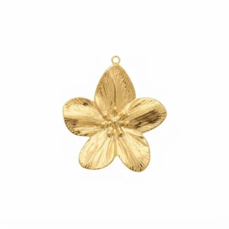 Pendentif Fleur Texturée Dorée