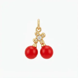 Pendentif Cerises au Nœud Strassé