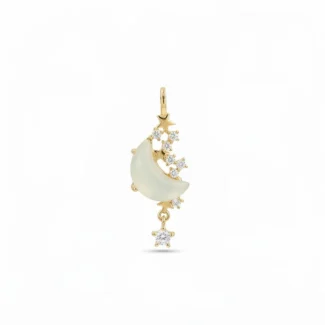 Pendentif Croissant de Lune Étoilé