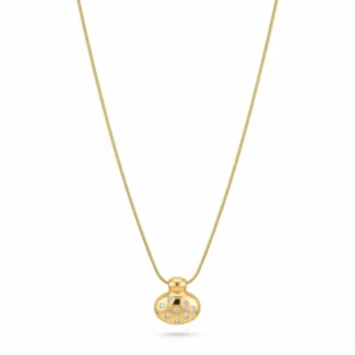 Collier Pendentif Sphérique Pavé de Cristaux