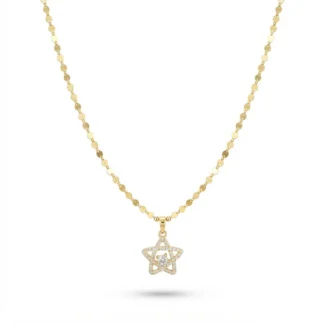 Collier Chaîne à Disques et Pendentif Étoile
