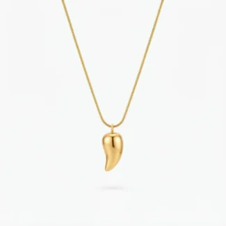 Collier Pendentif Piment ou Goutte Dorée
