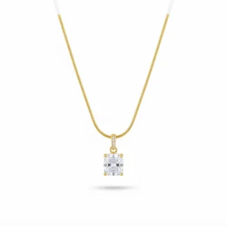 Collier Choker Pendentif Solitaire Oxyde de Zirconium