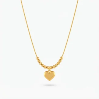 Collier Pendentif Cœur et Perles Facettées Doré
