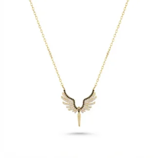 Collier Pendentif Ailes d'Ange et Poignard