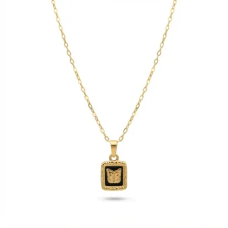 Collier Papillon Noir