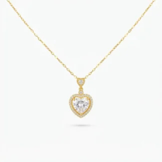 Collier Cœur Pavé de Diamants
