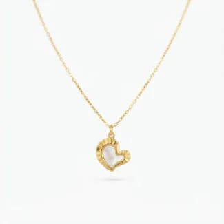 Collier Cœur Nacré Rayonnant
