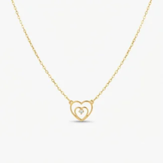 Collier Double Cœur Scintillant