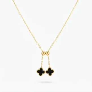 Collier Trèfles Noirs Suspendus