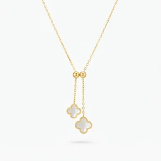 Collier Chutes de Trèfles Blancs