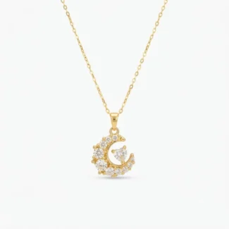 Collier Croissant de Lune Étoilé