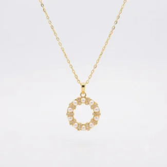 Collier Cercle de Perles et Cristaux