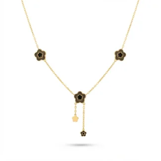 Collier Cascades Florales Noires