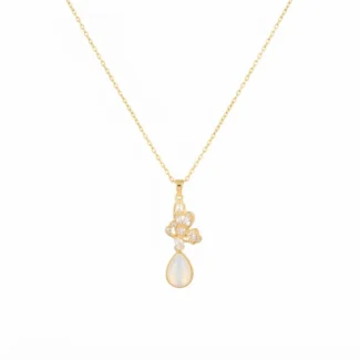 Collier Papillon Goutte de Nacre