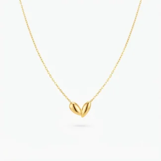 Collier Double Cœur Asymétrique Doré