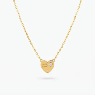 Collier Cœur Sécable "Lock Love" Doré