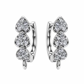 Boucles d'oreilles créoles cœurs pavés de zircons