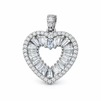 Pendentif Cœur Évidé Baguettes