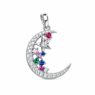 Pendentif Croissant de Lune Étoilé