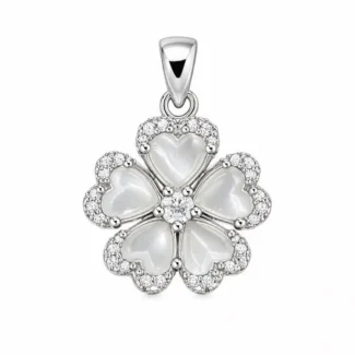 Pendentif Fleur de Cœurs Nacrés