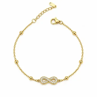 Bracelet Symbole Infini et Perles