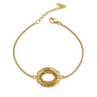 Bracelet Chaîne Carrée et Motif Texturé