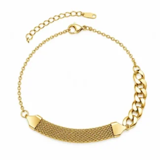 Bracelet Maille Tressée & Gourmette
