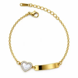 Bracelet Plaque & Cœur Nacre