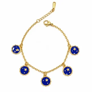 Bracelet Étoiles Émaillées Bleu