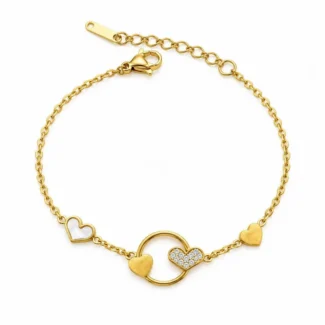 Bracelet Cercle & Cœurs