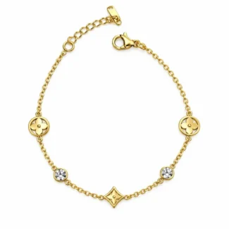 Bracelet Motifs Floraux et Zircons