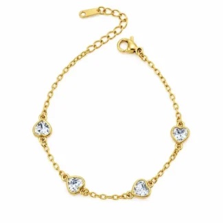 Bracelet Cœurs Zircon Serti