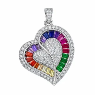 Pendentif Cœur Multicolore Baguettes