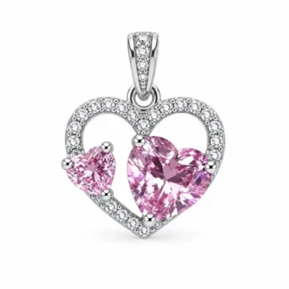 Pendentif Cœur Double Rose