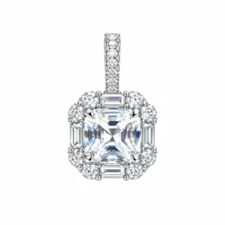 Pendentif Solitaire Carré Asscher