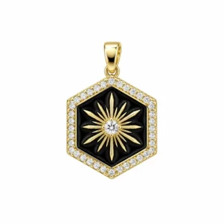 Pendentif Hexagone Étoile & Zircons